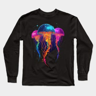 Beautiful Jellyfish Illustration Long Sleeve T-Shirt